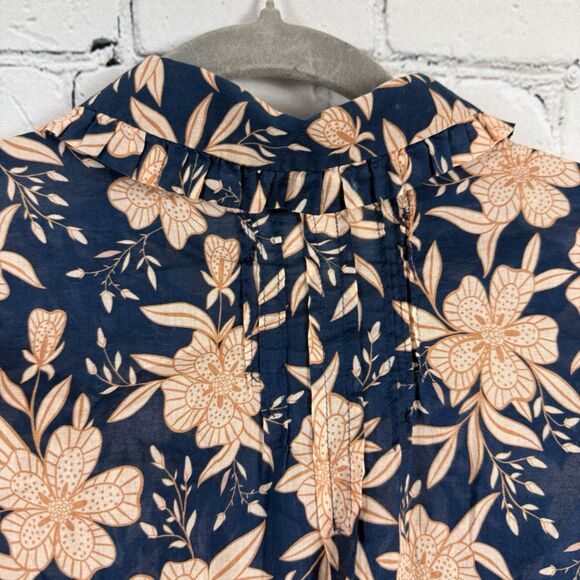 Birds of Paradis Trovata Gemma Blouse Paloma Floral Puff Sleeve Ruffled XS Top - Picture 9 of 12